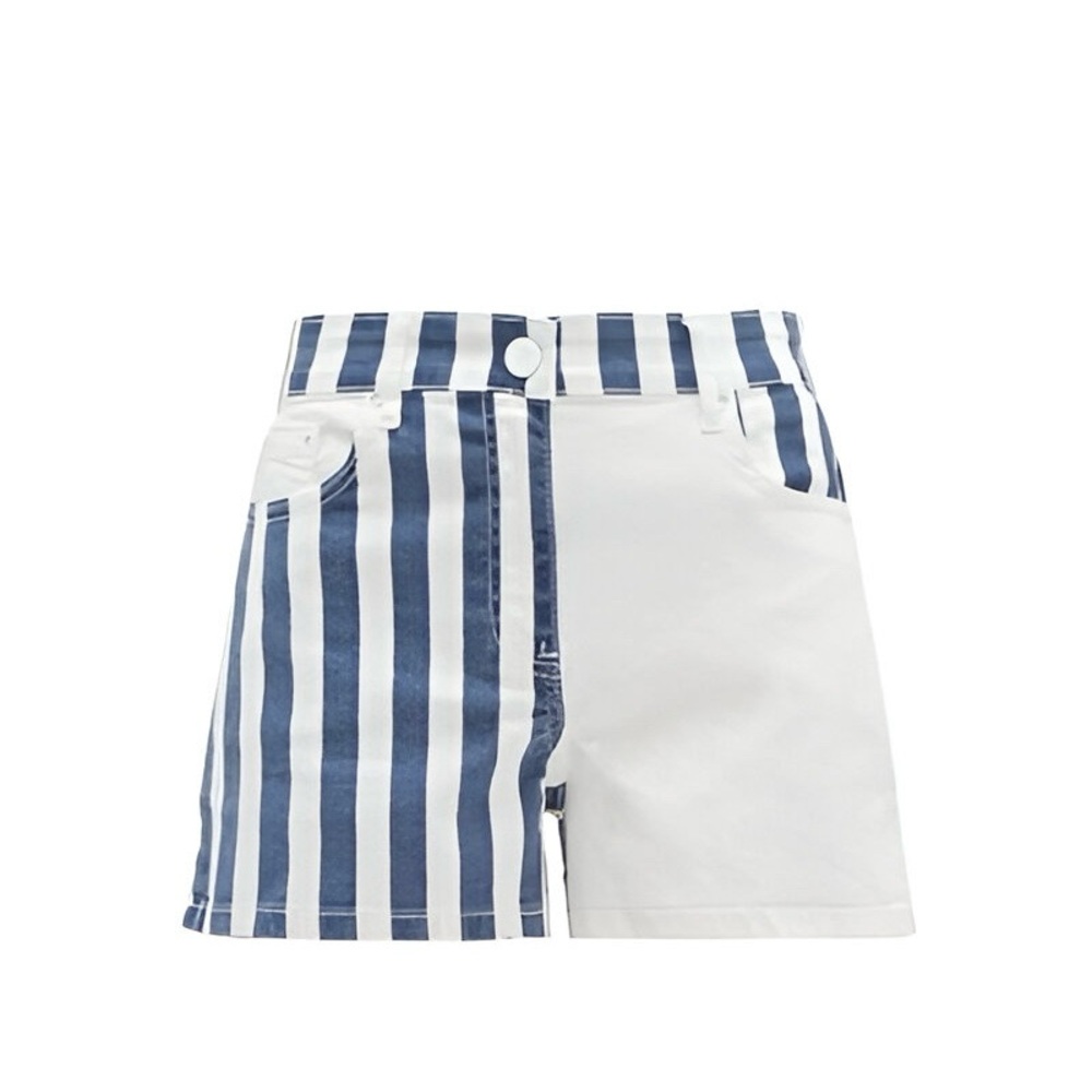 Solid & Striped Denim Shorts In Blue And White Stripe Combo